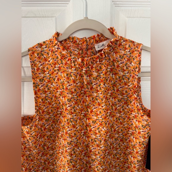 mock floral Sleeveless Chiffon Blouse Shirt blouse Tops medium new with tags - Picture 2 of 6